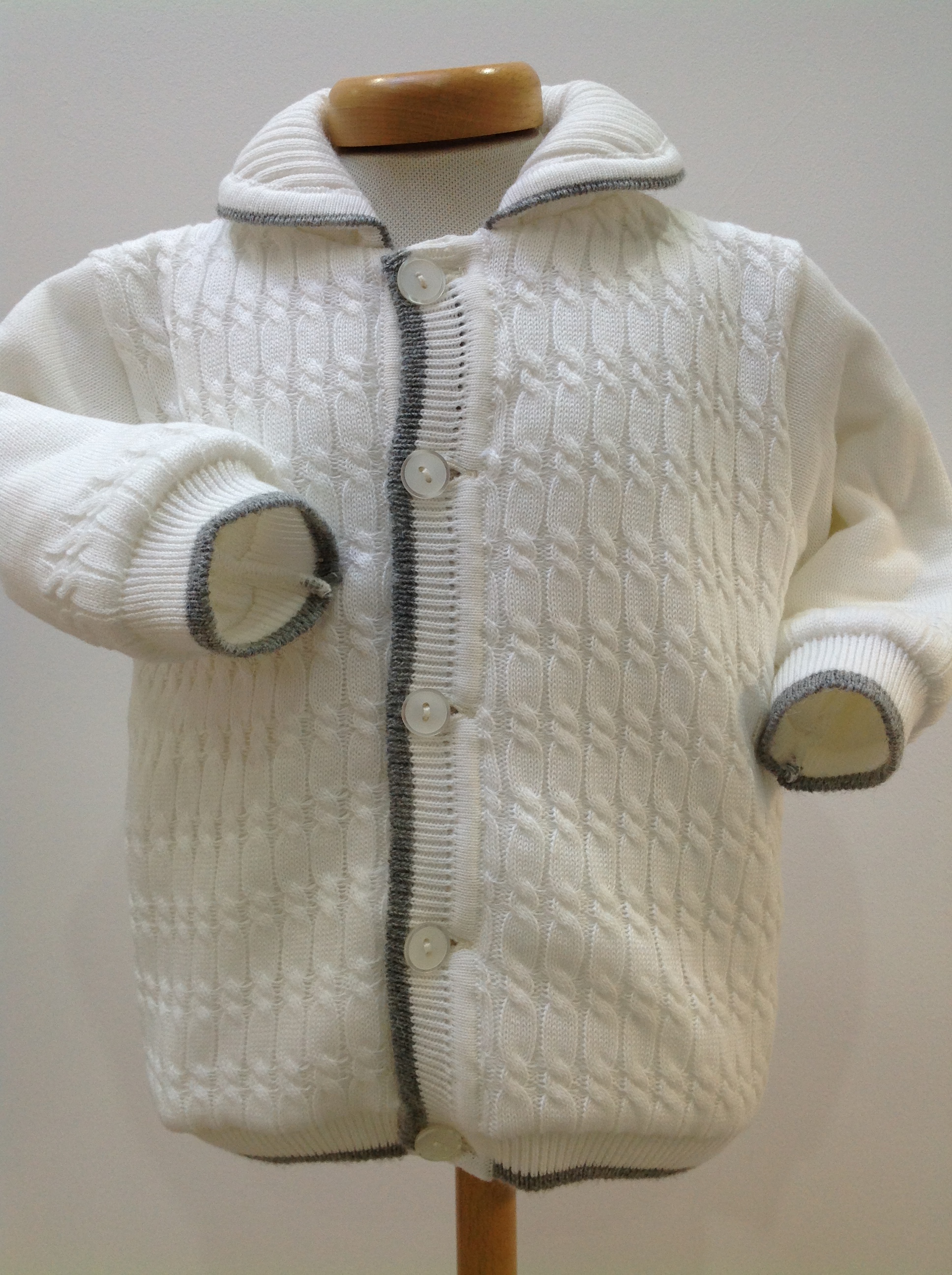 Pretty Originals Baby Boys Cream Knitted Jacket JP65134