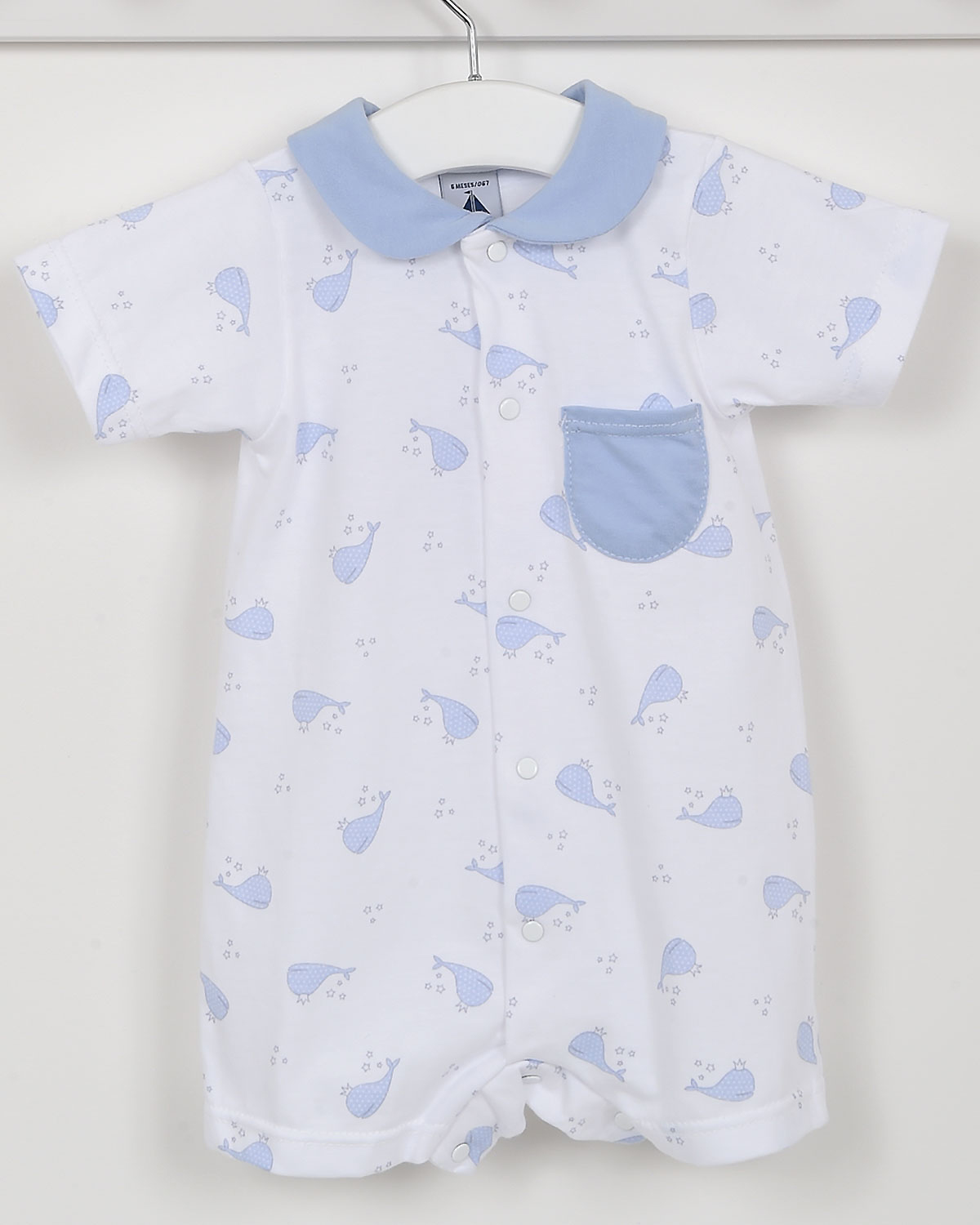 Babidu Baby Boys Whale and Star Romper With Pocket 1428819 BLUE