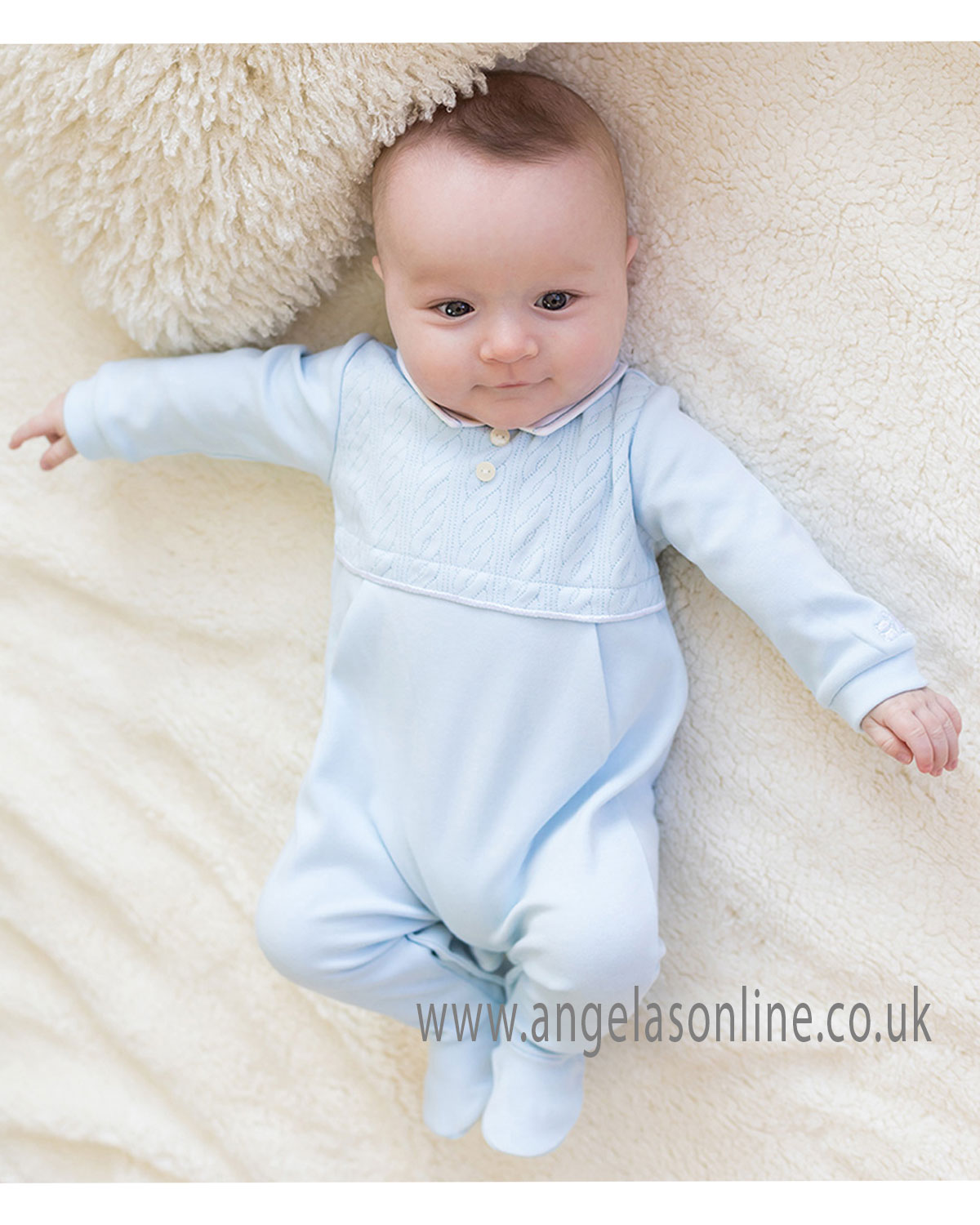 Emile et Rose newborn baby boys pleated all in one 1836pb Richard