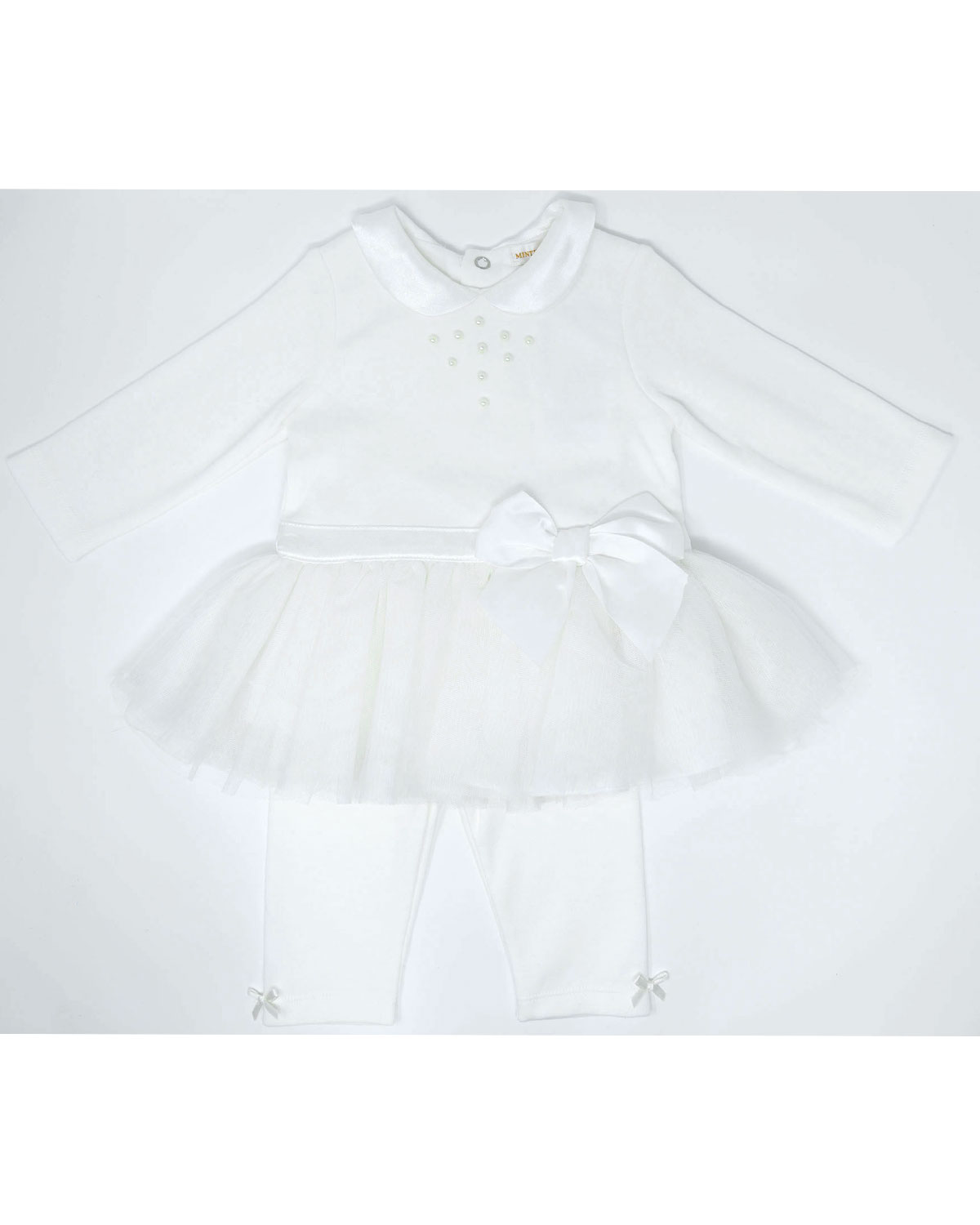 Mintini baby girls winter tutu tunic top & legging set MB281519 Cream