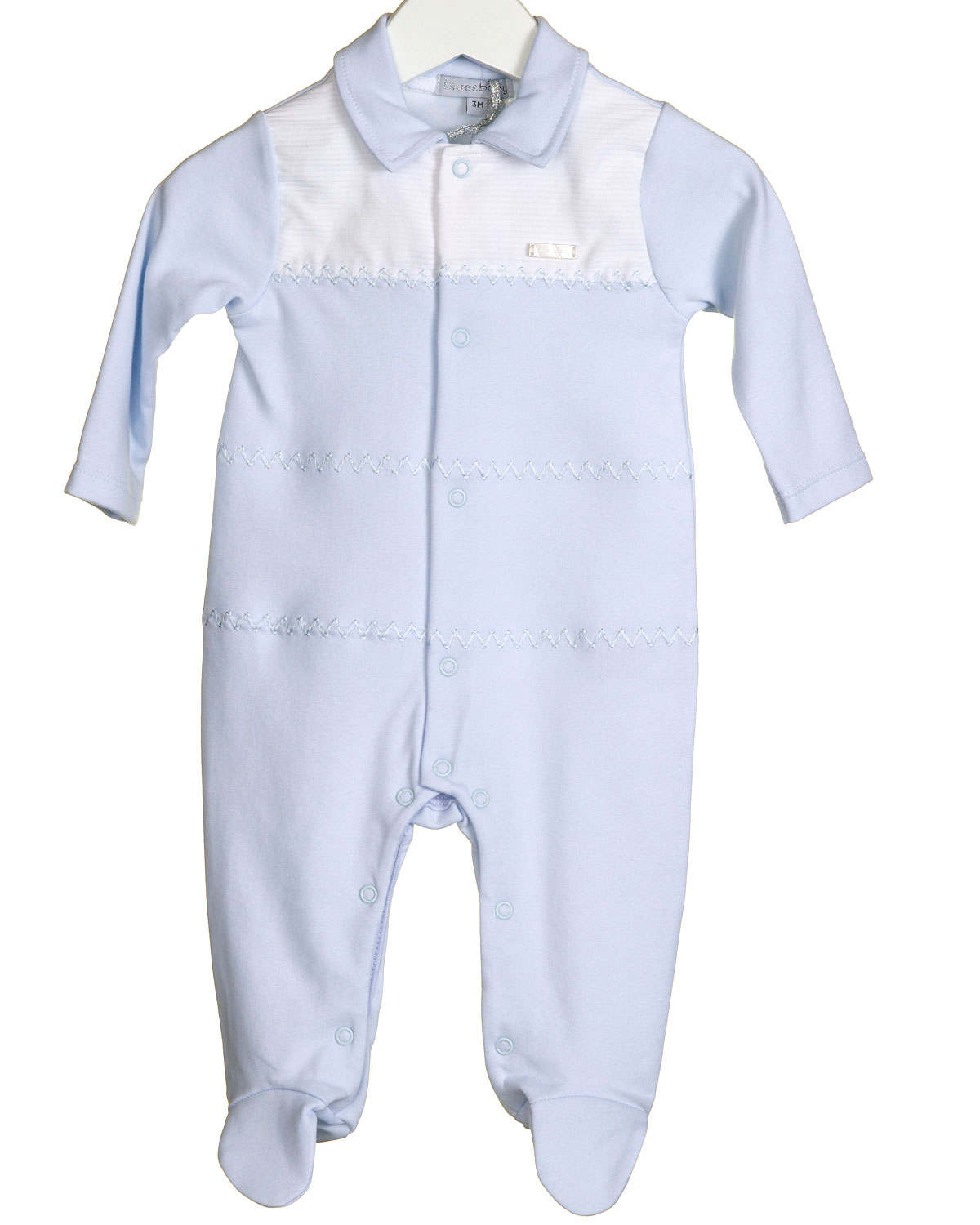 Bluesbaby baby boys summer all in one with white details VV0224 Blue