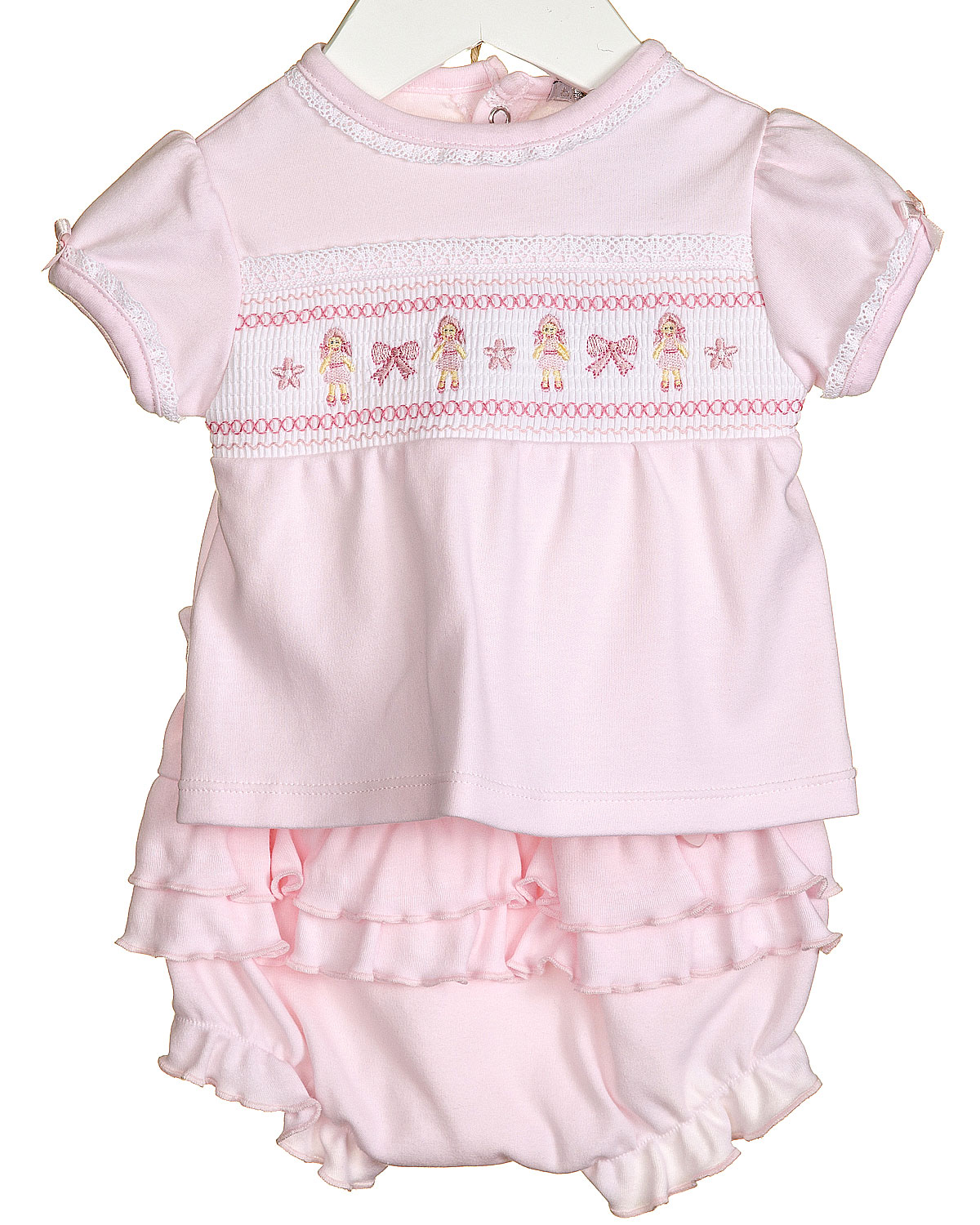 Bluesbaby baby girls top and frilled summer shorts set VV0254 Pink