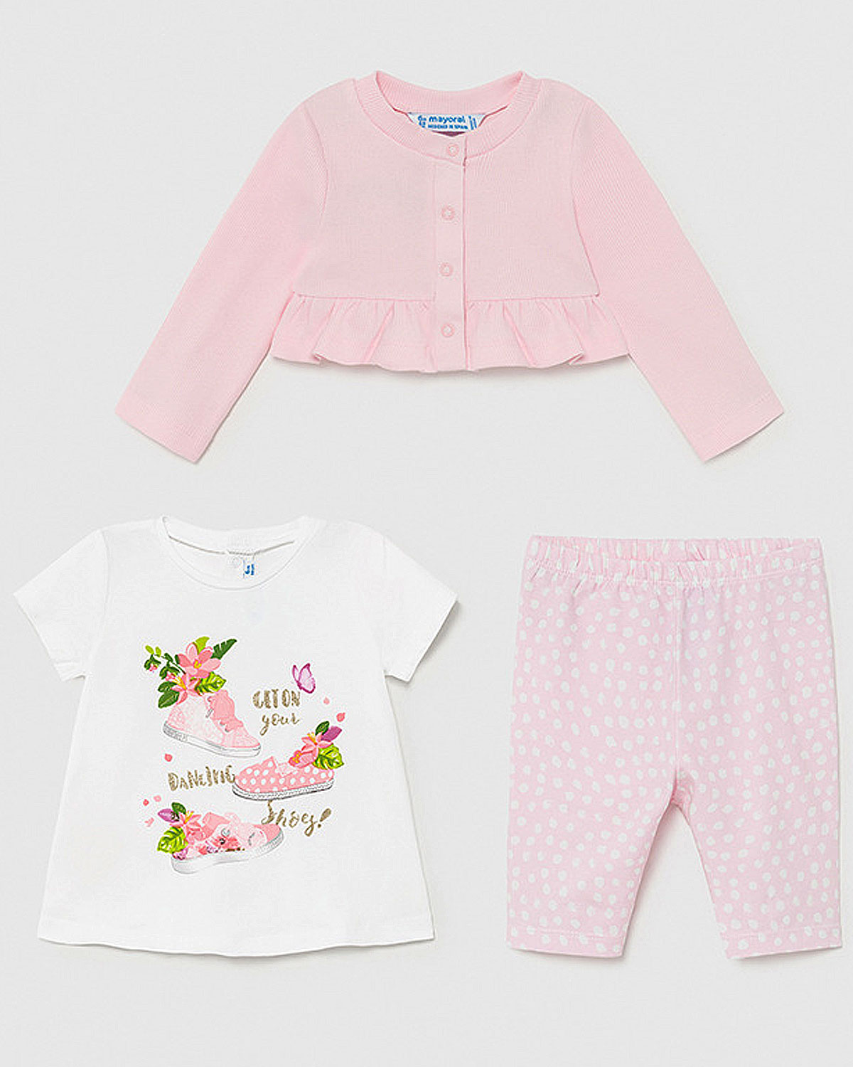 Mayoral baby girls 3 piece legging set 1710021 pink designer outfits
