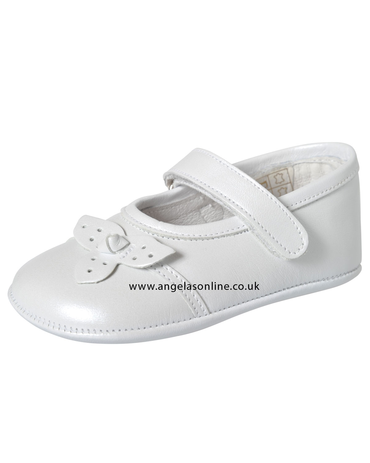 Andanines Baby Girl Pearlised White Leather Shoe P10655