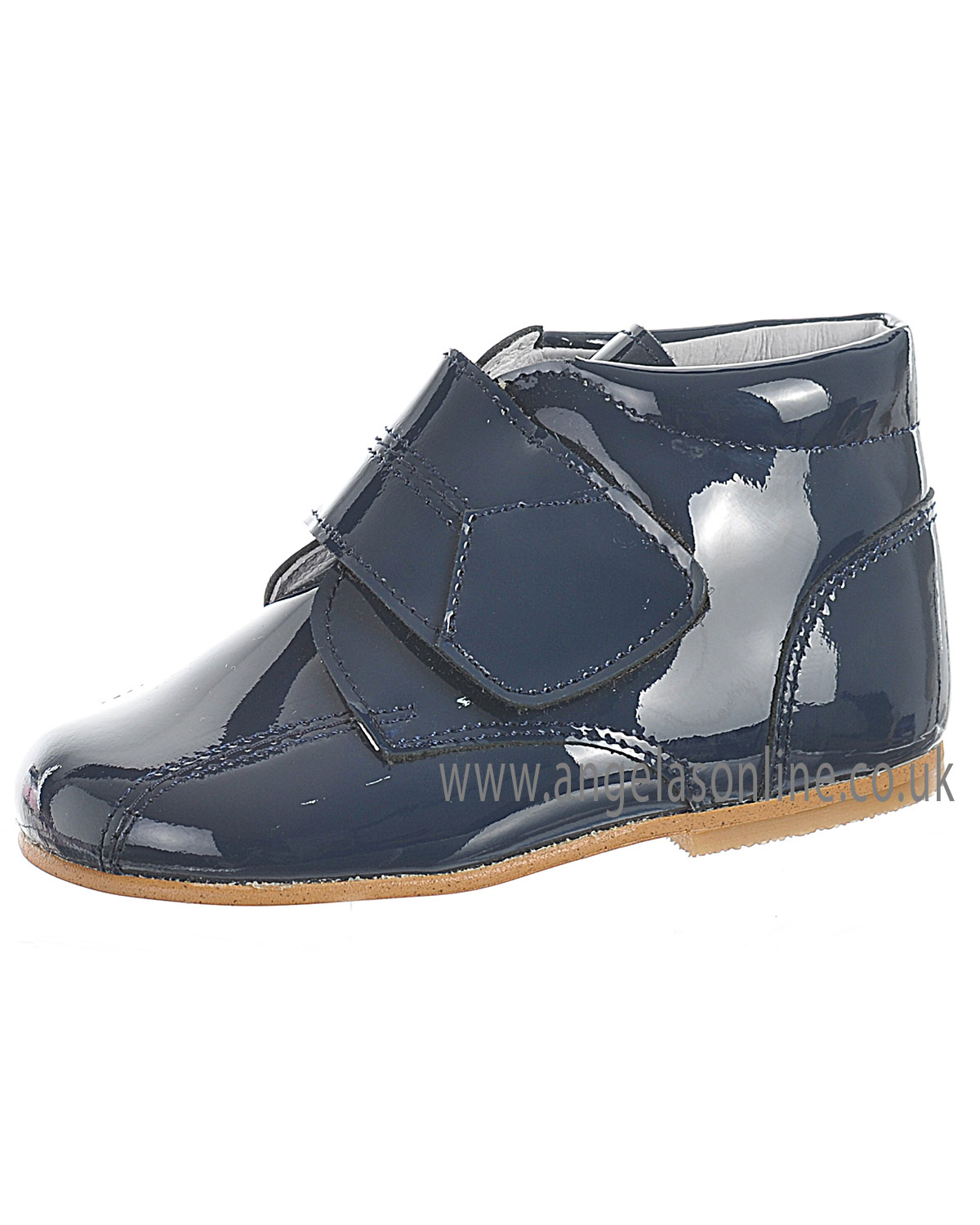 Andanines Boys Velcro Strap Navy Patent Leather Winter