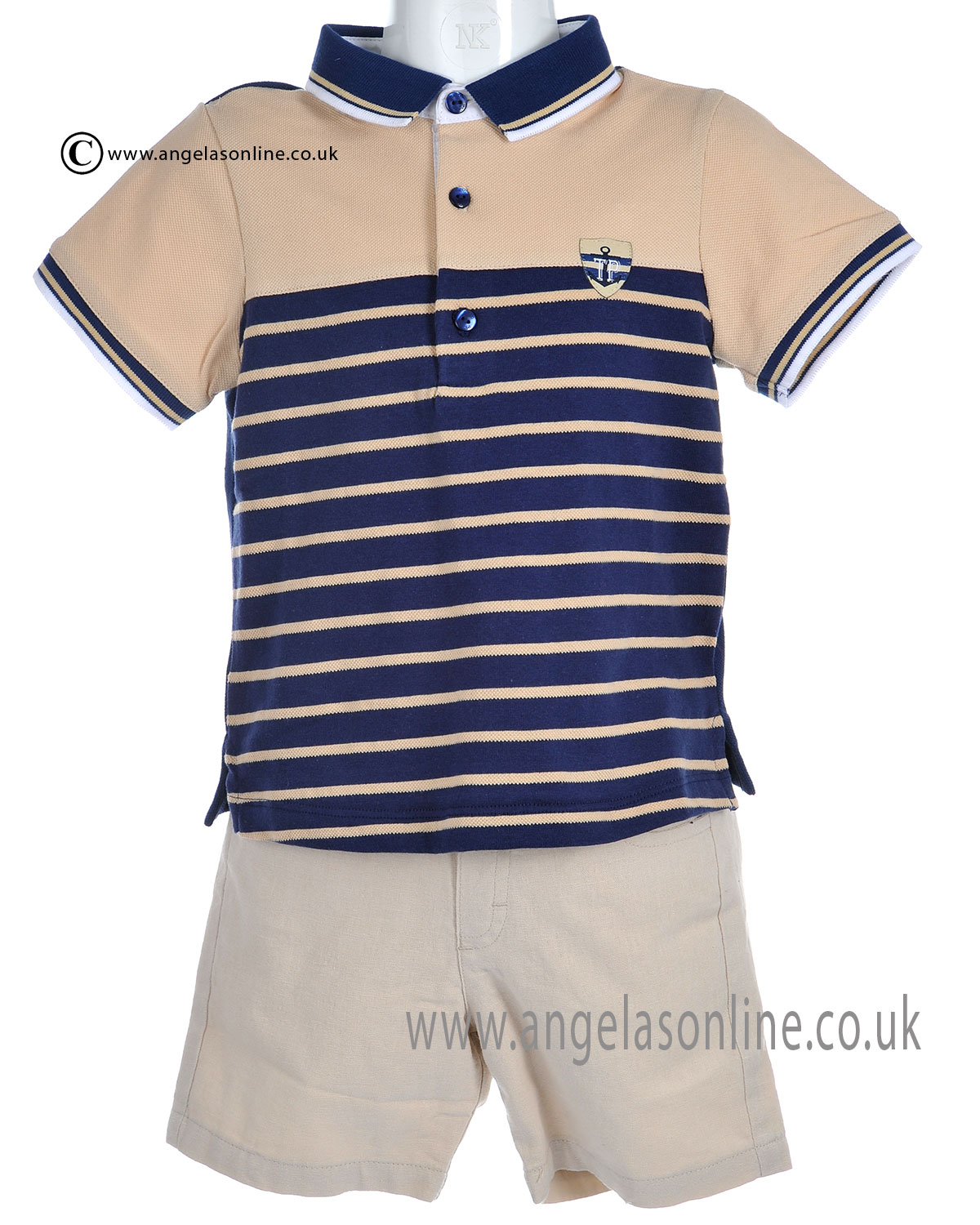 Tutto Piccolo Sale Baby Boys Polo Shirt & Short 7042/7740 Navy/Camel
