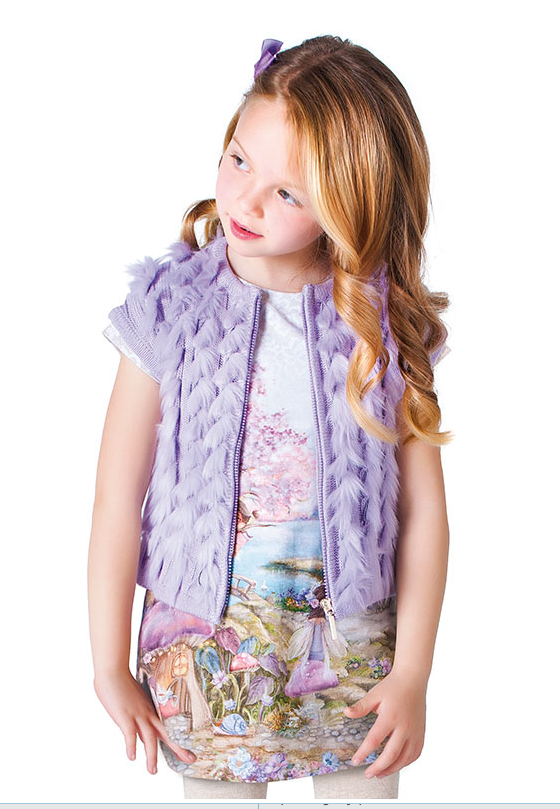 Mayoral Baby Girls Fur Gilet 4349 Lilac