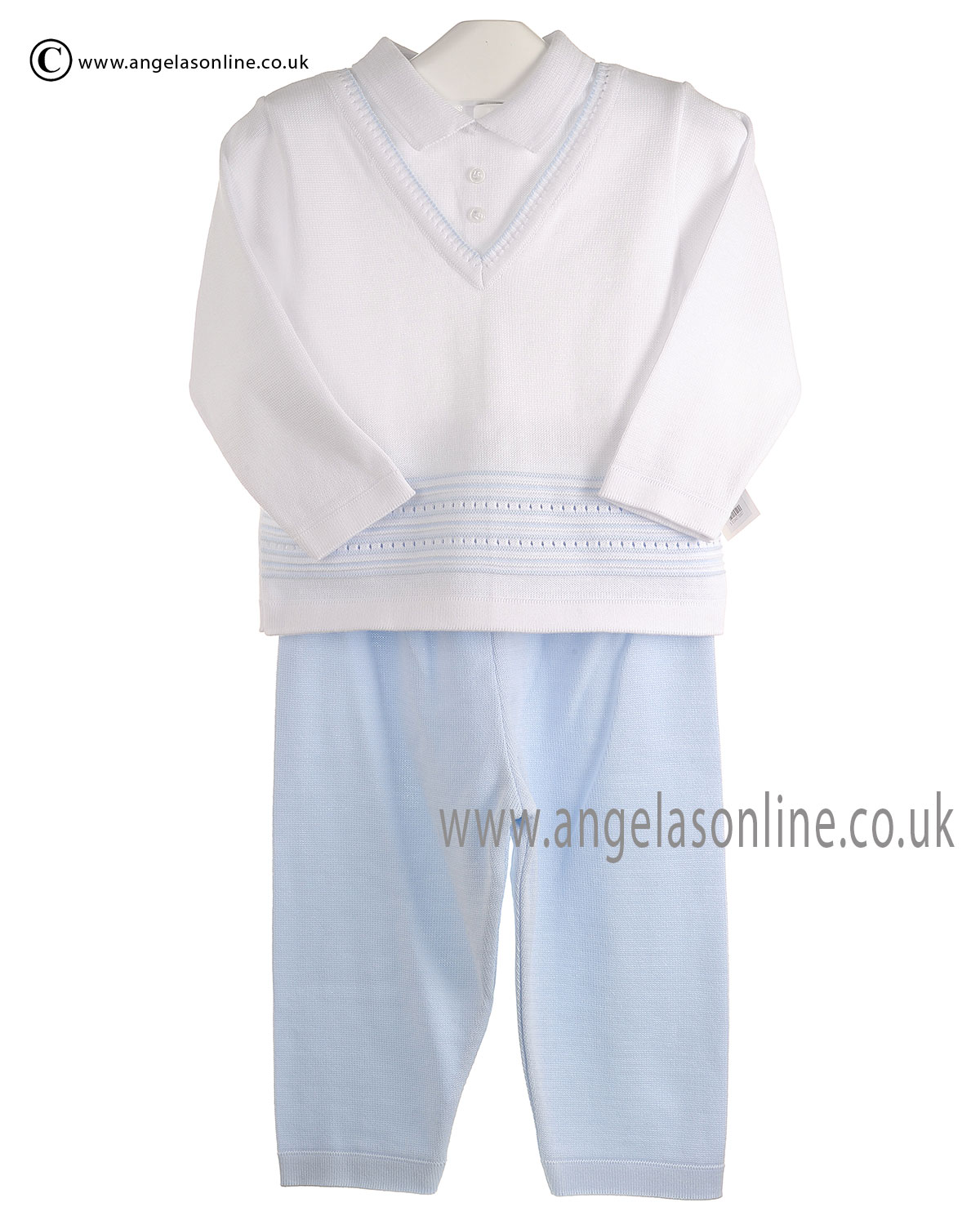 Winter SALE Pex Baby Boys Jumper & Trouser Suit Charles 6069 White/Bl