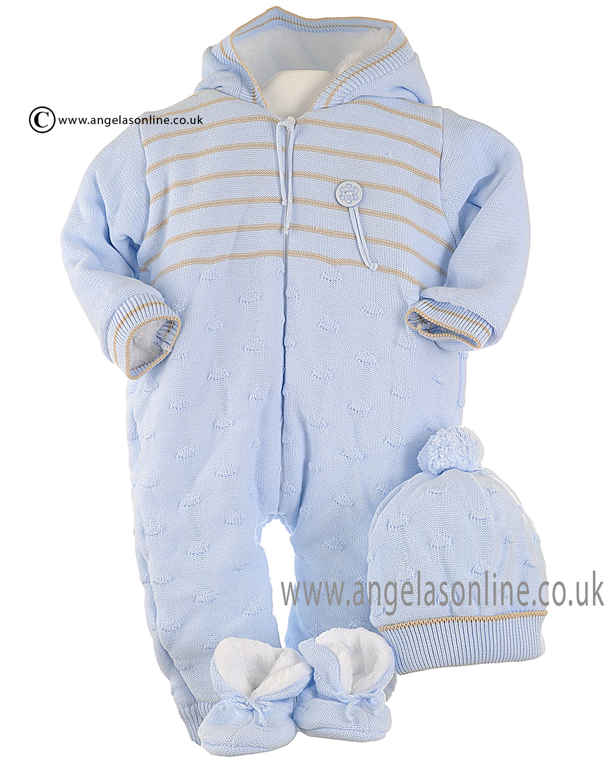 knitted baby snowsuit