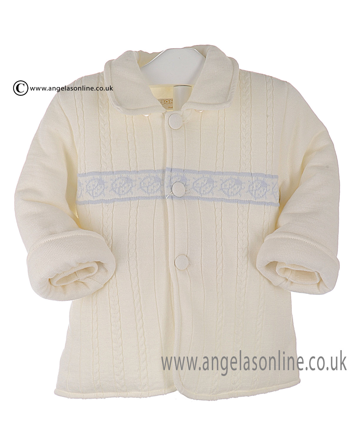 Winter SALE Bufi Baby Boys Knitted Coat 9350A Cream/Grey