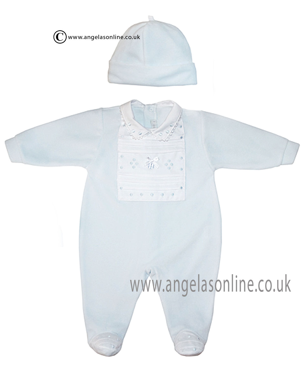 Co Co newborn baby boys designer babygrow & hat set CCS5502 Blue
