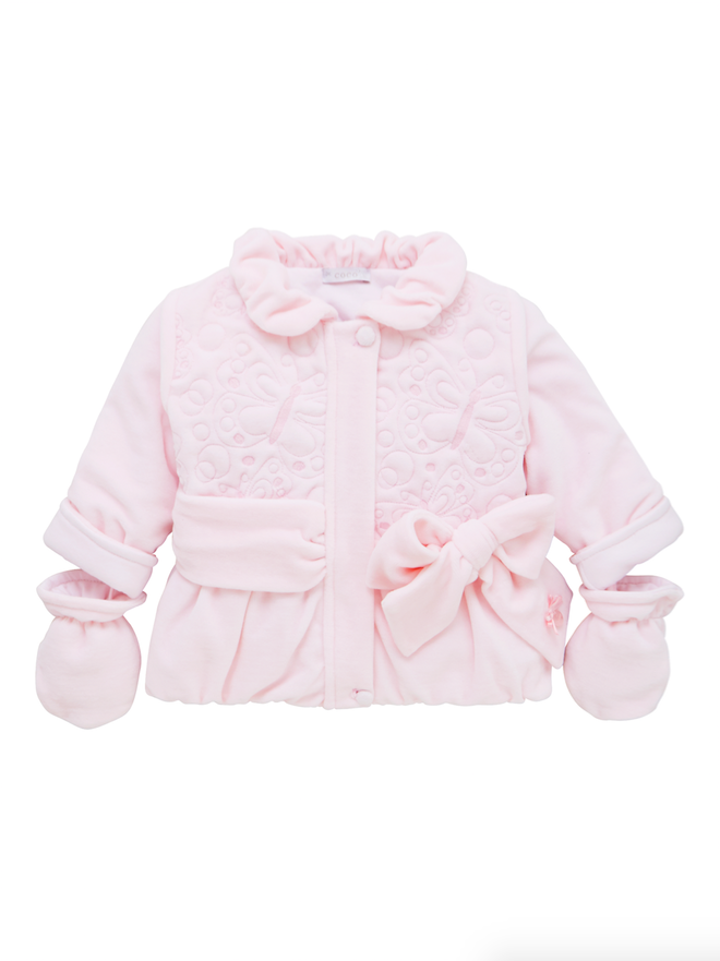baby girl coat with mittens