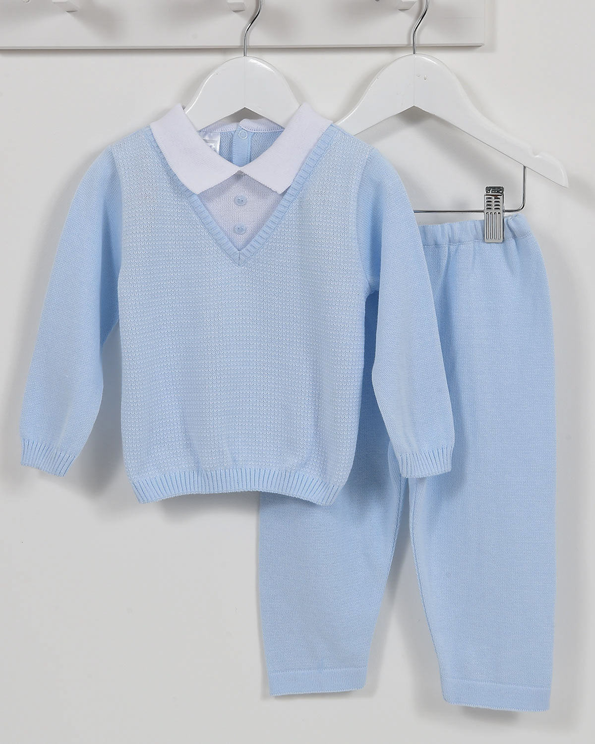 Pex baby boy knitted jumper & trouser Vinny B696417 BLWH