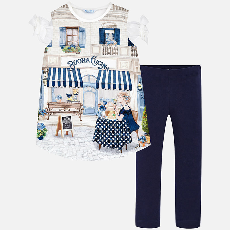 Mayoral girls pictured top & legging set 671618 Navy