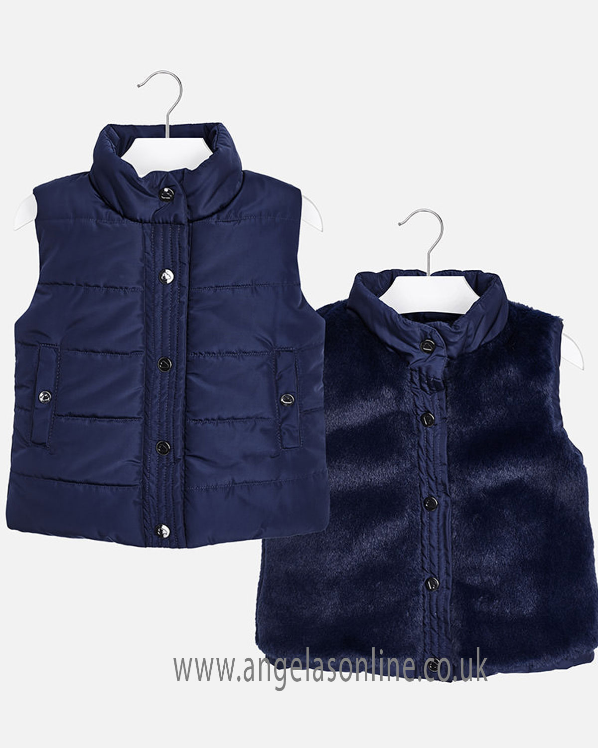 Winter Mayoral girls button up gilet with pockets 447018 Navy