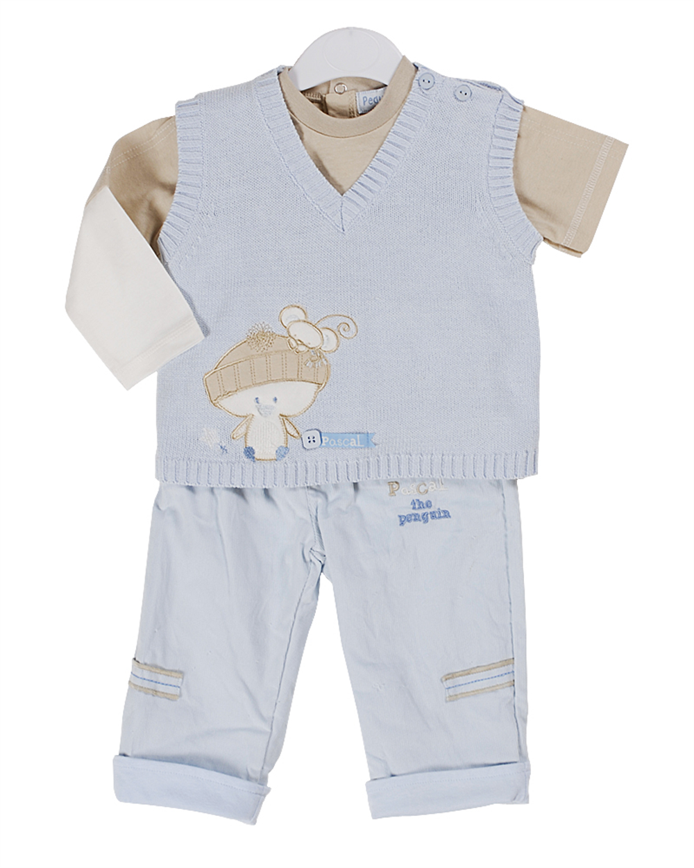 Pequilino baby boy 3 piece tank top set