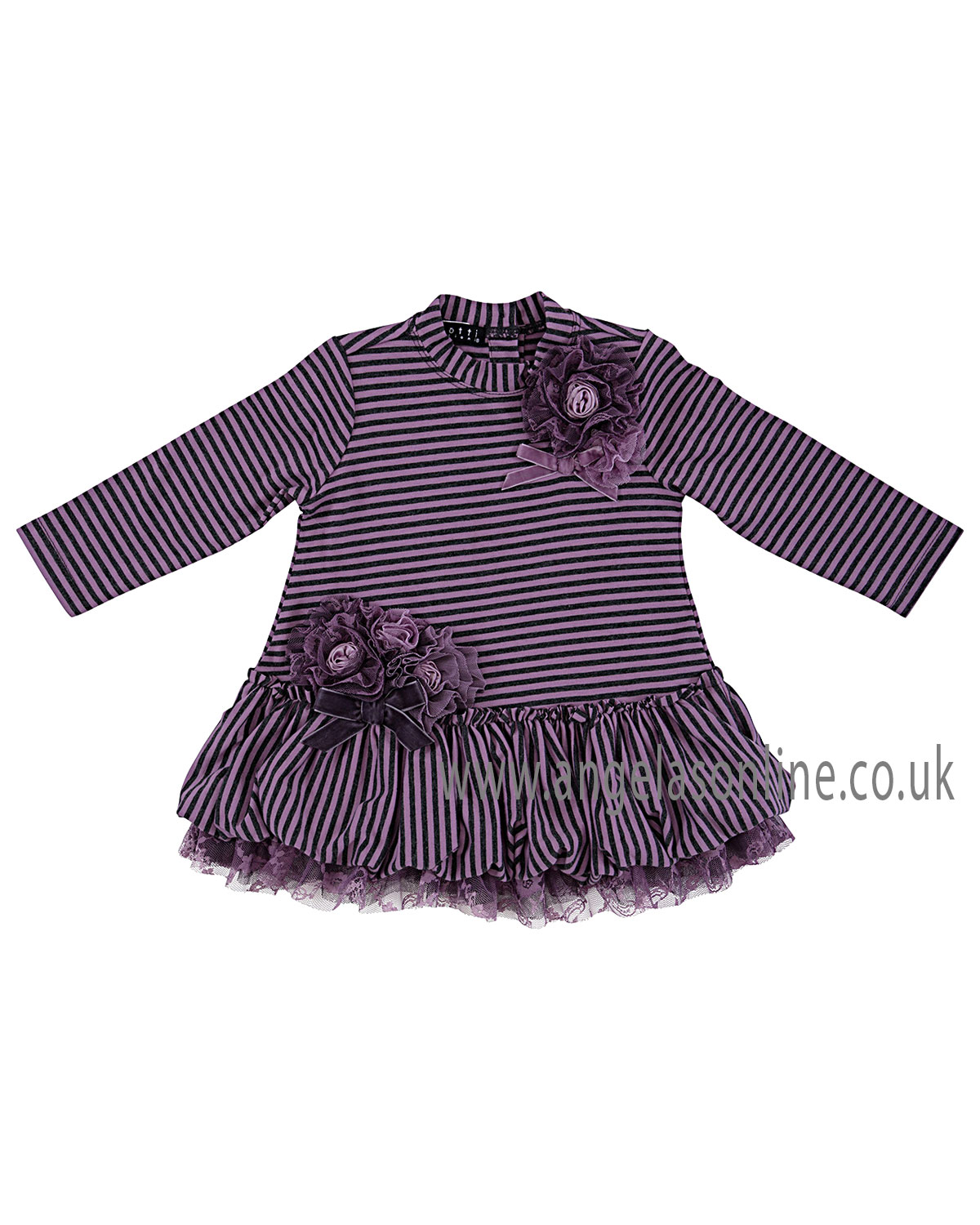 Kate Mack Baby/Toddler Girls Stripe Dress with Rosettes ...